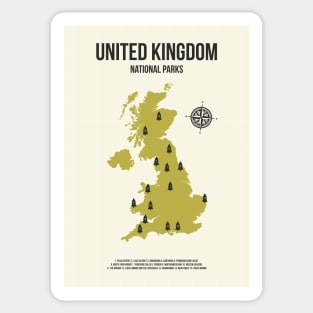 United Kingdom National Parks Map Sticker